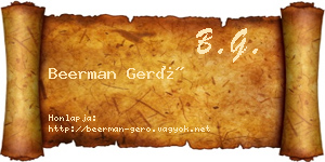 Beerman Gerő névjegykártya